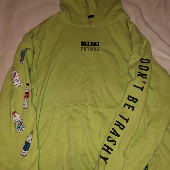 Urban future – urban planet bright green hoodie - Picture 2 of 2